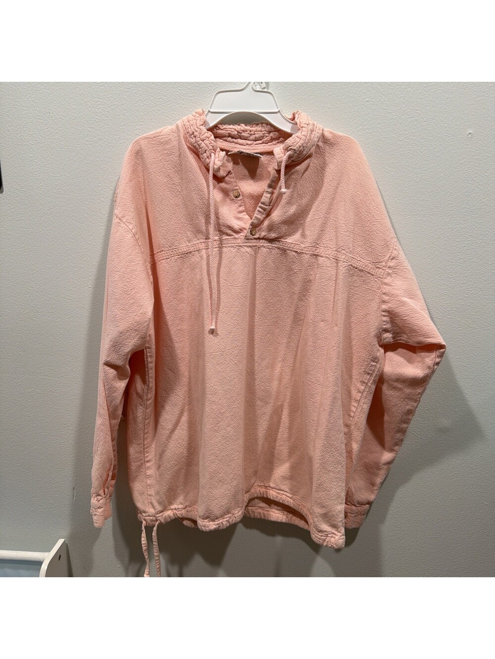 Vintage Women’s Cottonseed Pullover Shirt Soft Blush Pink M